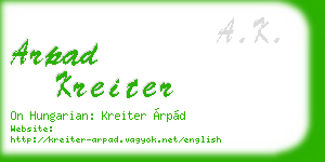 arpad kreiter business card