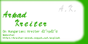 arpad kreiter business card